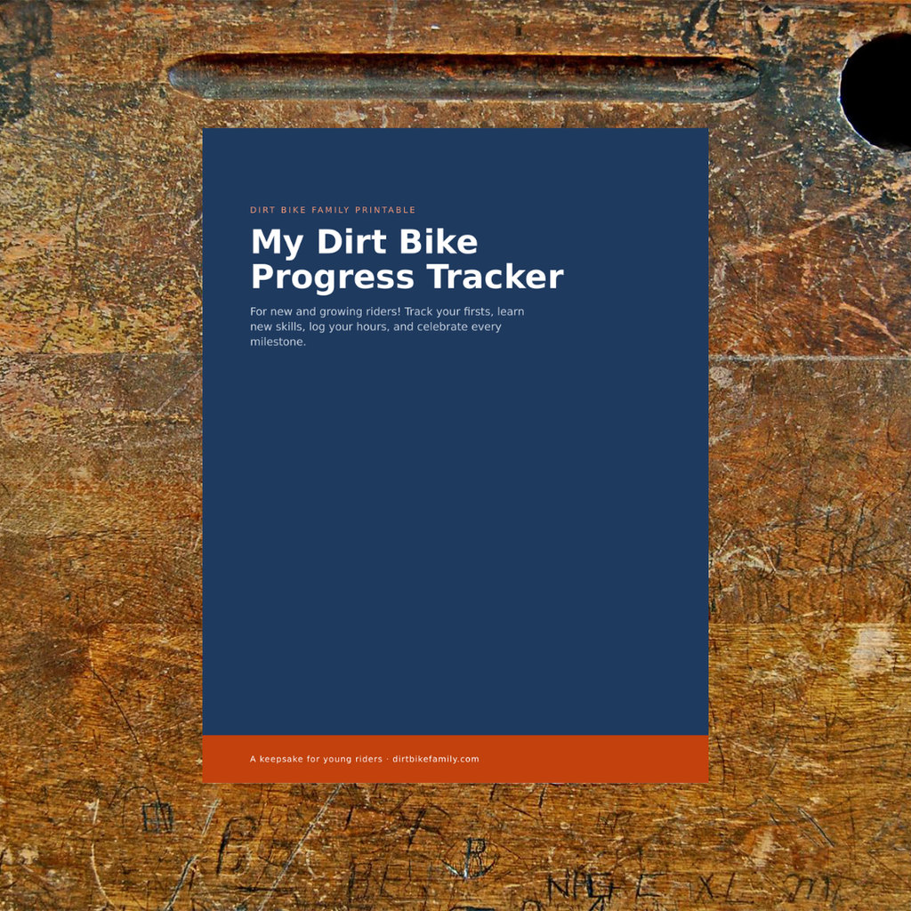 Kids Dirt Bike Progress Tracker (Printable PDF)