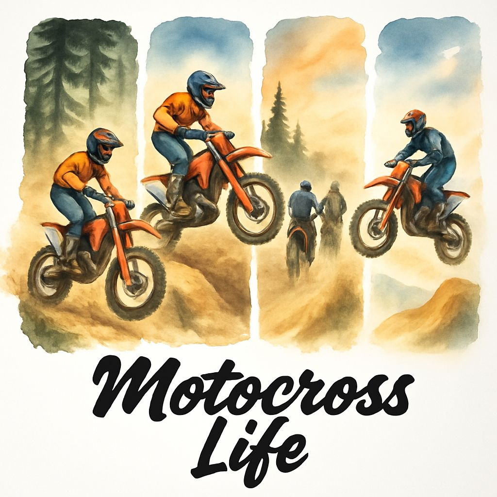Motocross Life Water Bottle – 32 oz Stainless Steel Dirtbike Bottle with Straw Lid | Trail Rider Gift | Painted Dirt Biker Woods Scene