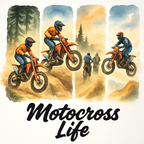 Motocross Life Water Bottle – 32 oz Stainless Steel Dirtbike Bottle with Straw Lid | Trail Rider Gift | Painted Dirt Biker Woods Scene