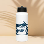 Stainless steel water bottle with a straw lid