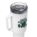 Dad’s Dirtbike Gear Travel Mug – MX Coffee Tumbler with Handle | Biker Dad Father’s Day Gift | Helmet Glove Boot Motocross Cup