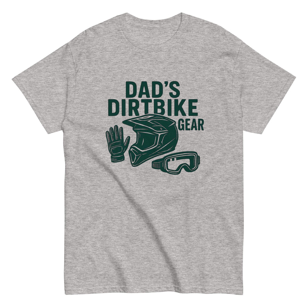 Dad’s Dirtbike Gear Shirt – Funny Motocross Father’s Day Gift Tee | Dirt Bike Helmet Glove Boot Icons | MX Racing Dad T-Shirt
