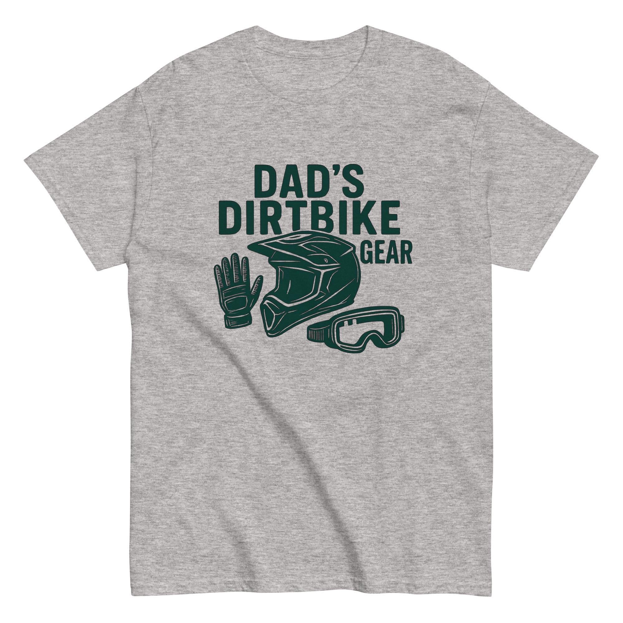 Dad’s Dirtbike Gear Shirt – Funny Motocross Father’s Day Gift Tee | Dirt Bike Helmet Glove Boot Icons | MX Racing Dad T-Shirt