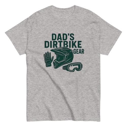 Dad’s Dirtbike Gear Shirt – Funny Motocross Father’s Day Gift Tee | Dirt Bike Helmet Glove Boot Icons | MX Racing Dad T-Shirt