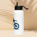Stainless steel water bottle with a straw lid