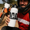 Dad’s Dirtbike Water Bottle – 32 oz Stainless Steel MX Bottle with Straw Lid | Motocross Gift for Biker Dads | Off-Road Hydration Jug